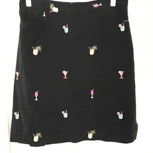 COPY - Black skirt with little tropical drinks